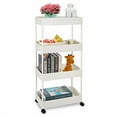 thumbnail image 2 of Ulrikenly 4-Tier Slim Rolling Cart, Slide Out Storage Trolley, Mobile Shelving Unit Organizer with Wheels, Gap Storage Tower Rack for Kitchen Bathroom Laundry Narrow Places, 2 of 4