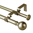 thumbnail image 1 of Double Drapery Curtain Rod Set, 5/8", 28-48", Antique Gold, 1 of 5