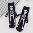 thumbnail image 2 of Halloween Skeleton Hand Embroidered Cotton Ankle Socks For Women Party Costume Comfortable Short, 2 of 5