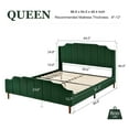 thumbnail image 6 of Amolife Queen Size Upholstered Platform Bed Frame with Curved Velvet Wingback Headboard, Green, 6 of 6