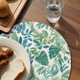thumbnail image 3 of Palm Leaves Round 13 Inch Placemats Set of 6, Green Blue Tropical Plants Summer Country HeatResistant Non Slip Place Mats for Dining Table, Wipeable Braided Kitchen Table Mats for Housewarming, 3 of 9