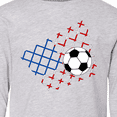 thumbnail image 4 of Inktastic Soccer Ball, Net with American Flag Colors Long Sleeve Youth T-Shirt, 4 of 5