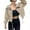 Beige, variant on GigrtiJin Women's Zip up Crop Jackets Long Sleeves Lapel Drawstring Casual Jackets Fashion Solid Color Coats with Pocket