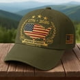 thumbnail image 2 of Trgacdwlo USA 250th Anniversary Casual Cap Unisex Adjustable Embroidered Patriotic Hat American Flag Distressed Retro Baseball Caps Green, 2 of 7