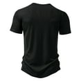thumbnail image 3 of WREESH Men's Casual Solid Fashion Pullover with Three Button Ribbed Stripe, Short Sleeve T-Shirt Top for Stylish Comfort Black, 3 of 9