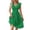 02-Green, variant on Women's Eyelet Embroidery Casual Dress V Neck Ruffle Cap Sleeve Smocked Waist Solid Color A-Line Midi Dress 09-White L