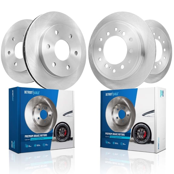 Detroit Axle - 12.56" inch Front and 12.28" inch Rear Disc Brake Rotors for 2003-2009 Toyota 4Runner 2007-2009 FJ Cruiser