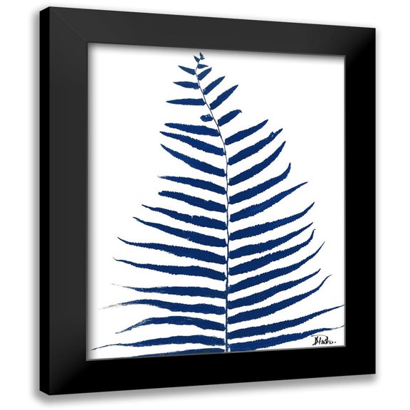 Pinto, Patricia 12x14 Black Modern Framed Museum Art Print Titled - Indigo Ferns II