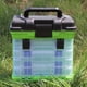 thumbnail image 5 of Eigraketly Versátil caja de herramientas para manualidades y suministros de Hobby, organización, caja de aparejos de pesca, 4 capas, señuelos Herramientas eléctricas amarillo +Botón azul interior, 5 of 6