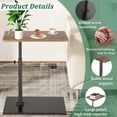 thumbnail image 2 of HDUTNGISN 20"C Shaped End Table,360°Large Swivel Top & Adjustable Height Side Table for Home,Walnut, 2 of 11
