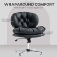 thumbnail image 4 of HOMCOM Armless Office Chair Desk Chair with Wide Thick Padded Seat, Black, 4 of 10