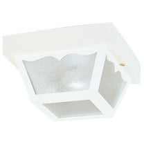 Westinghouse Westinghouse Lighting 6697500 Traditional One-Light Outdoor Flush-Mount Fixture, White Finish on Polypropylene, Frosted Glass Panels
