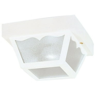 Westinghouse Westinghouse Lighting 6697500 Traditional One-Light Outdoor Flush-Mount Fixture, White Finish on Polypropylene, Frosted Glass Panels