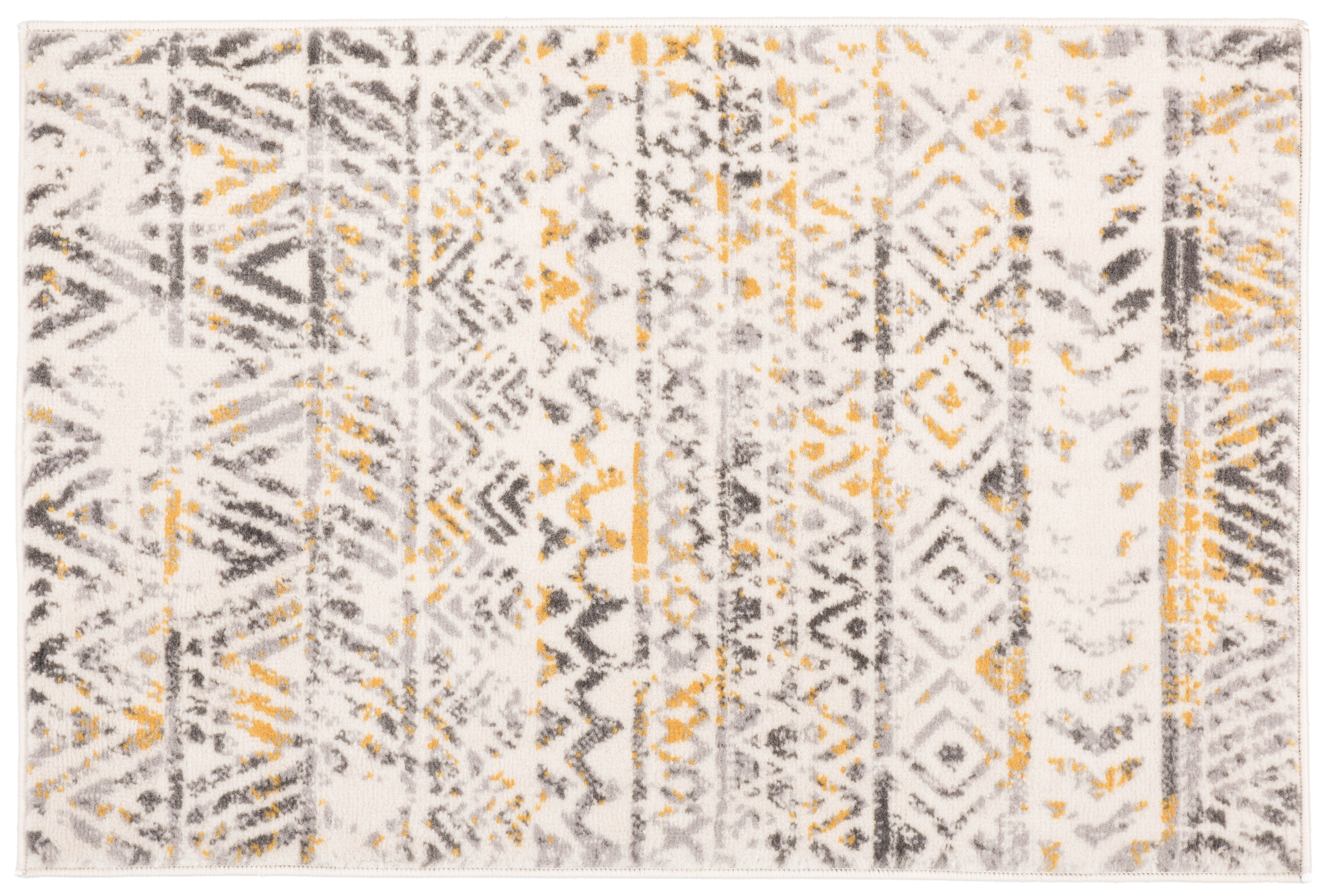 Geometric Bohemian Design Yellow 2'x3' Indoor Rug