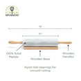 thumbnail image 6 of Fox Run Polished Marble Rolling Pin with Wooden Cradle, White, 10" Barrel, 6 of 8