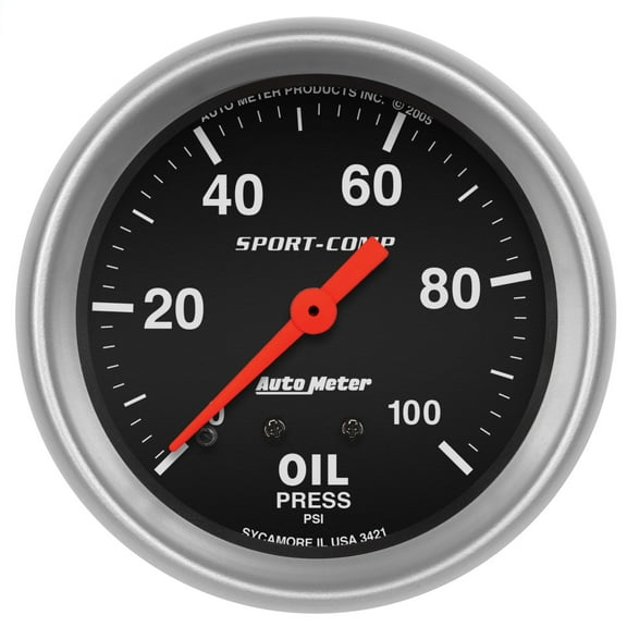 AutoMeter 3421 Sport-Comp Mechanical Oil Pressure Gauge
