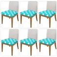 thumbnail image 2 of Fuzoiu Aqua And White Polka Dot Print Square Cushion Cover,Couch Cushion Covers, Stretch Seat Slipcover for Dining Chairs, Banquets, and Home Decor-Six Piece, 2 of 7