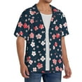 thumbnail image 4 of Daiia Cherry Blossoms Men's Linen Shirts Short Sleeve Casual Shirts Button Down Shirt for Men Beach Summer Wedding Shirt-XX-Large, 4 of 7