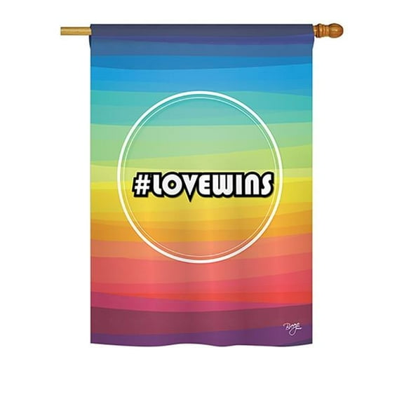 Breeze Decor BD-ST-H-115084-IP-BO-DS02-US LoveWins Inspirational - Everyday Impressions Decorative Vertical House Flag
