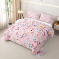 thumbnail image 3 of Manfei Adorable Axolotl Bed Spread Queen,Floral Seamless Print Queen Coverlet Set For Girls,Pink Pastel,3pcs, 3 of 7