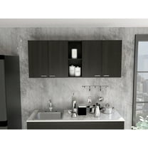 DeeHome Menlo 59-inch Four Swing Doors Wall Cabinet Black Wengue