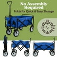 thumbnail image 3 of Wakeman Outdoors Collapsible Portable Wagon on Wheels - Grocery, Beach, or Garden Cart, Blue, 3 of 8