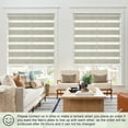 thumbnail image 6 of MiLin Cordless Blackout Zebra Blinds, Light Control Shading Privacy Dual Layer Roller Window Shades and Blinds, Day and Night Blinds Fast Delivery Custom (Blackout Linen, 46" W X 72" H), 6 of 6