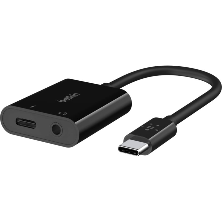 Belkin RockStar 3.5mm Audio with USB-C Charge Adaptor Included, USB-C Audio Adaptor Compatible with iPad Pro, Galaxy, Note, Google Pixel, LG G6, Sony Xperia, OnePlus and More - Black