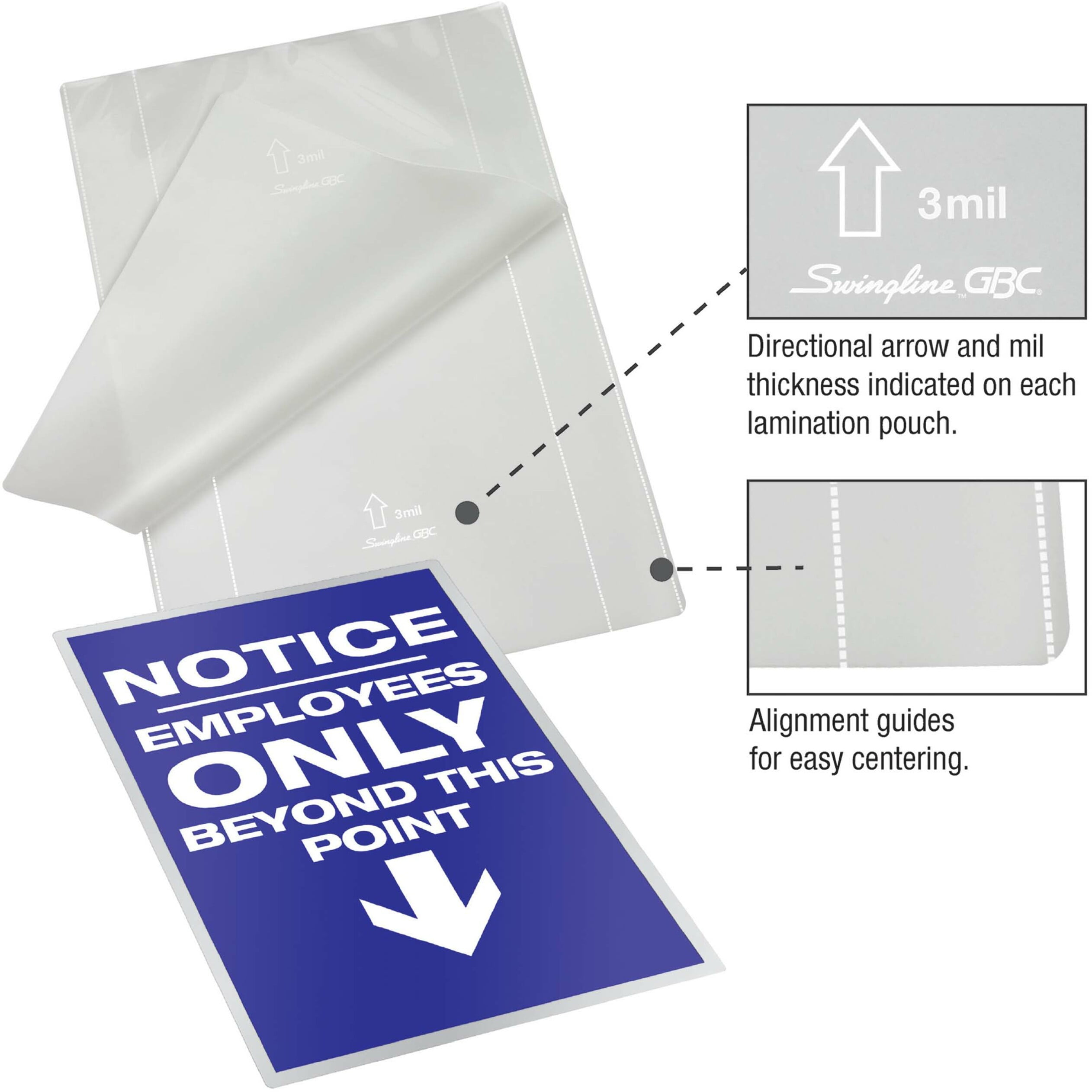 Gbc EZUse Thermal Laminating Speed Pouches Letter Size 10 Mil 50 pcs - Thermal