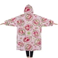 thumbnail image 2 of Oversized Wearable Blanket Hoodie,Strawberry Princess Pattern Sherpa Blanket Hoodie with Super Pockets,Super Warm Fuzzy Pullover for Women & Men, 2 of 6