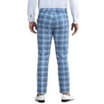 thumbnail image 3 of INSPIRE CHIC Men's Pants Plaid Mid-Waist Classic Business Checked Dress Pants 34 Blue, 3 of 5