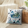 thumbnail image 3 of LALILO Throw Pillow Covers Summer Geometric Triangles With Watercolor Cushion Cover 18" x 18", 2 Pack, 3 of 6