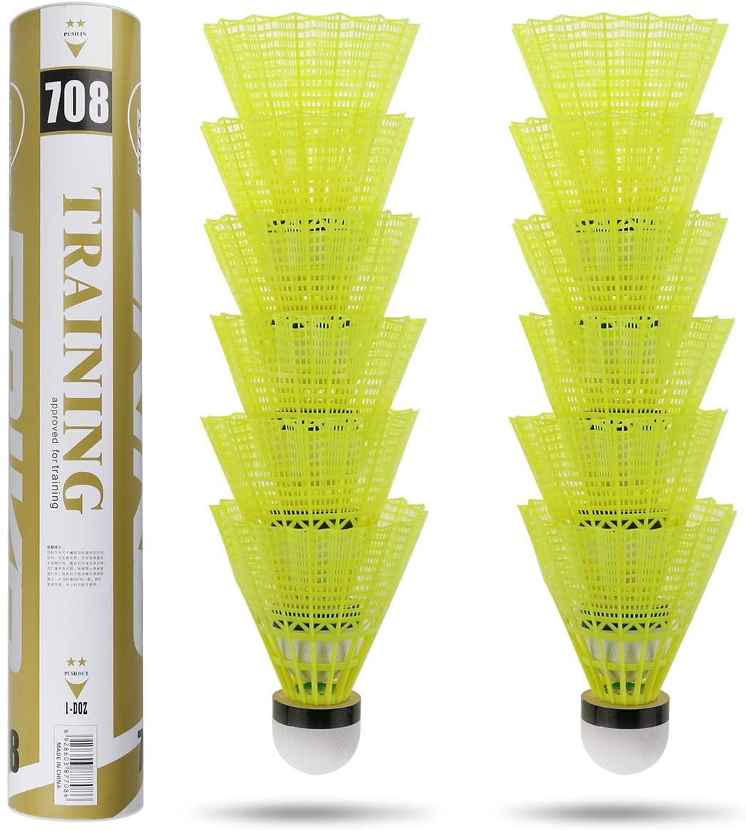 12 Pcs Plastic Badminton ShuttleCocks Shuttles Indoor Outdoor Sport