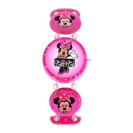 Disney "Minnie Mouse" Unisex Children's LCD Watch with Stretch Elastic Bracelet - MN4060WM