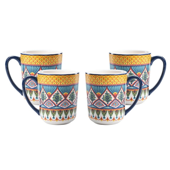 Bico Havana Ceramic Mugs, Set of 4, for Coffee, Tea, Drinks, Microwave & Dishwasher Safe