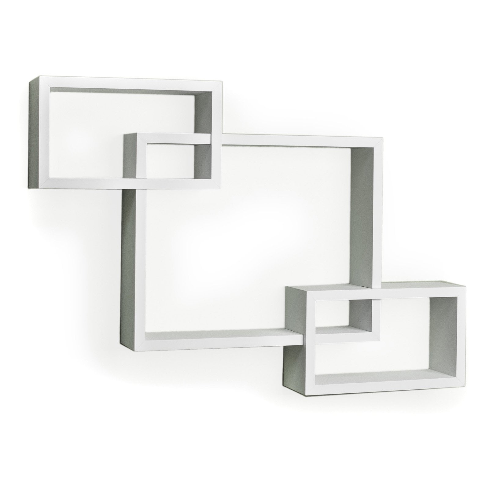 Danya B Intersecting Espresso Wall Shelf