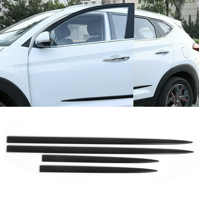 Body Side Trim Kit, Easy To Mount Body Side Molding Fadeless Bright Black for Modification for Car Body Side