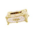 thumbnail image 1 of Home Rectangular Tissue Paper Box accessories gift Case Holder holder covers square Cover White Golden, 1 of 4