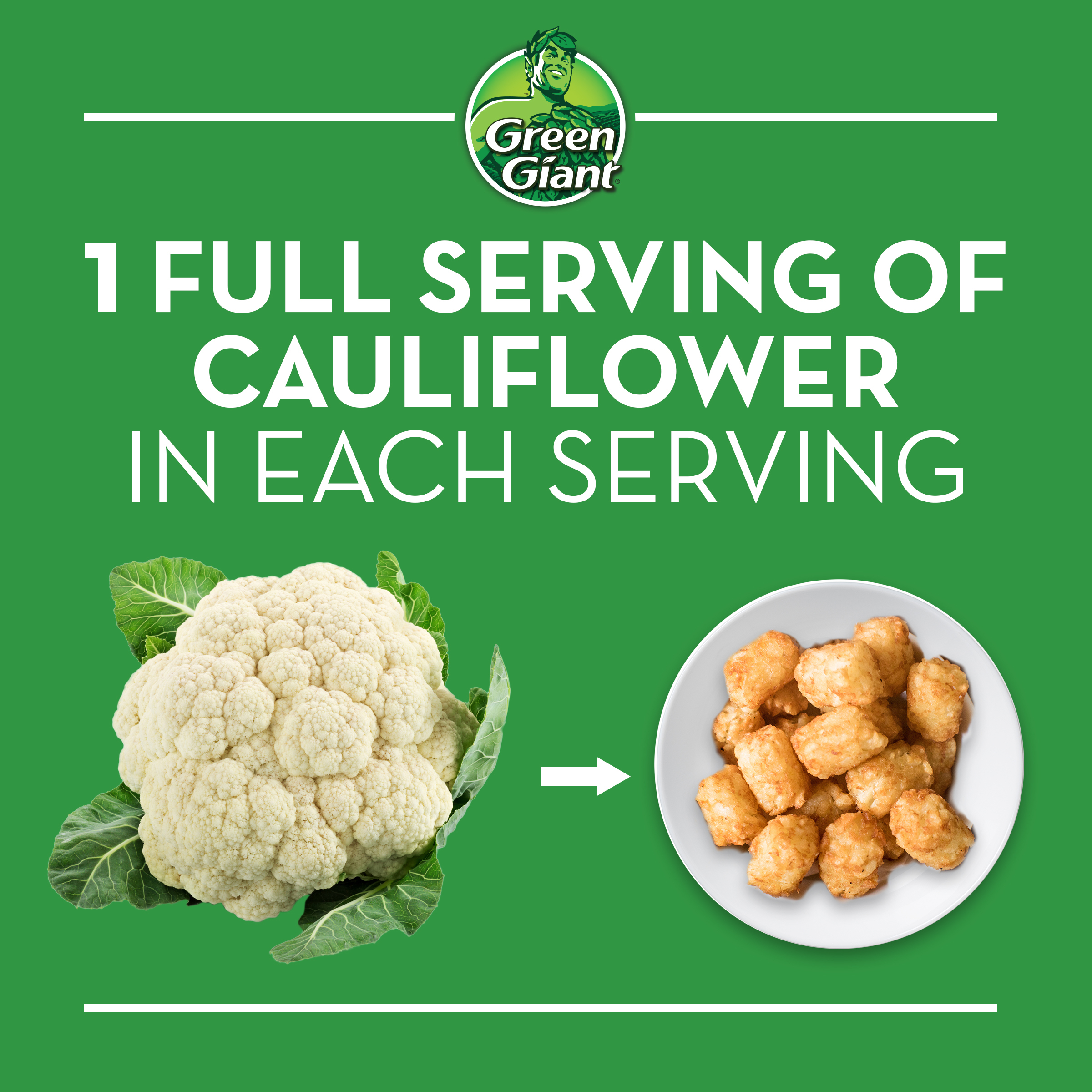 Green Giant Veggie Tots Cauliflower, 14 oz (Frozen) - image 5 of 10