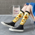 thumbnail image 5 of Naloa Yellow Polka Dot Sunflower Thigh High Socks Extra Long Stretchy Sock Women Over Knee High Opaque Stocking Daily Wear, 5 of 6