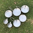 thumbnail image 2 of Tignapoo Ensemble de Cuisine Extérieure en Acier Inoxydable 8 Pcs pour 5-6 Personnes - Équipement de Cuisson Compact et Multifonctionnel avec Sac de Transport Facile, 2 of 6