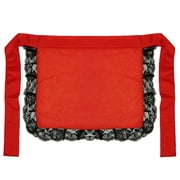 SeasonsTrading Adult/Teen Red Nurse Maid Apron with Black Lace Ruffles Costume Accessory
