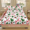 thumbnail image 5 of Aplkyhs Christmas Tree Print 3-Piece Bedding Fitted Sheet Set with 2 Pillowcases Soft Breathable Wrinkle Resistant Machine Washable for Holiday Bedroom Decor All Season Use, 5 of 6
