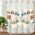 Beige Childlike Fun No Hook Shower Curtain with Snap in Liner ...