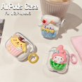 thumbnail image 2 of Helado Estereoscópico Sanrio Doraemon Conejo Oso + Gancho Funda Suave Transparente Compatible Para AirPods Pro AirPods3 3/2/1 Generación Auriculares Inalámbricos Bluetooth Blanda, 2 of 4