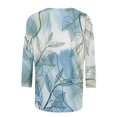 thumbnail image 4 of Hauts pour Femmes T-shirt Imprimé Mode Ample Manches 3/4 Blouse Col Rond Hauts Décontractés Hauts Tendance en Liquidation, 4 of 5