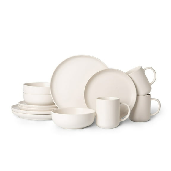 SBYOJLPB 12 Piece Stoneware Dinnerware Sets with Mugs Microwave and Dishwasher Safe Stackable Matte Glaze Kitchenware