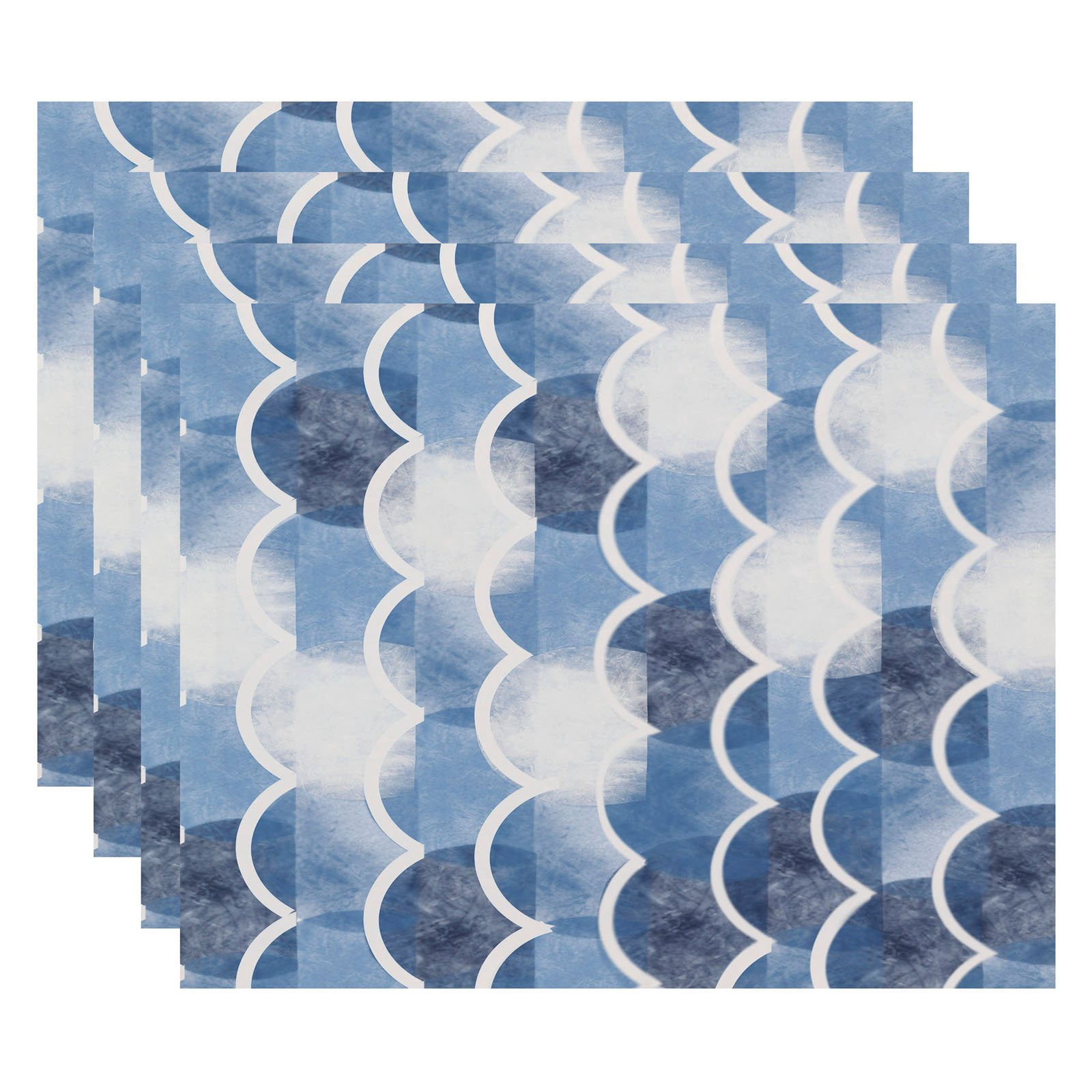 Simply Daisy, 18 x 14 Inch, Zircoland, Geometric Print Placemat (Set of 4), Blue