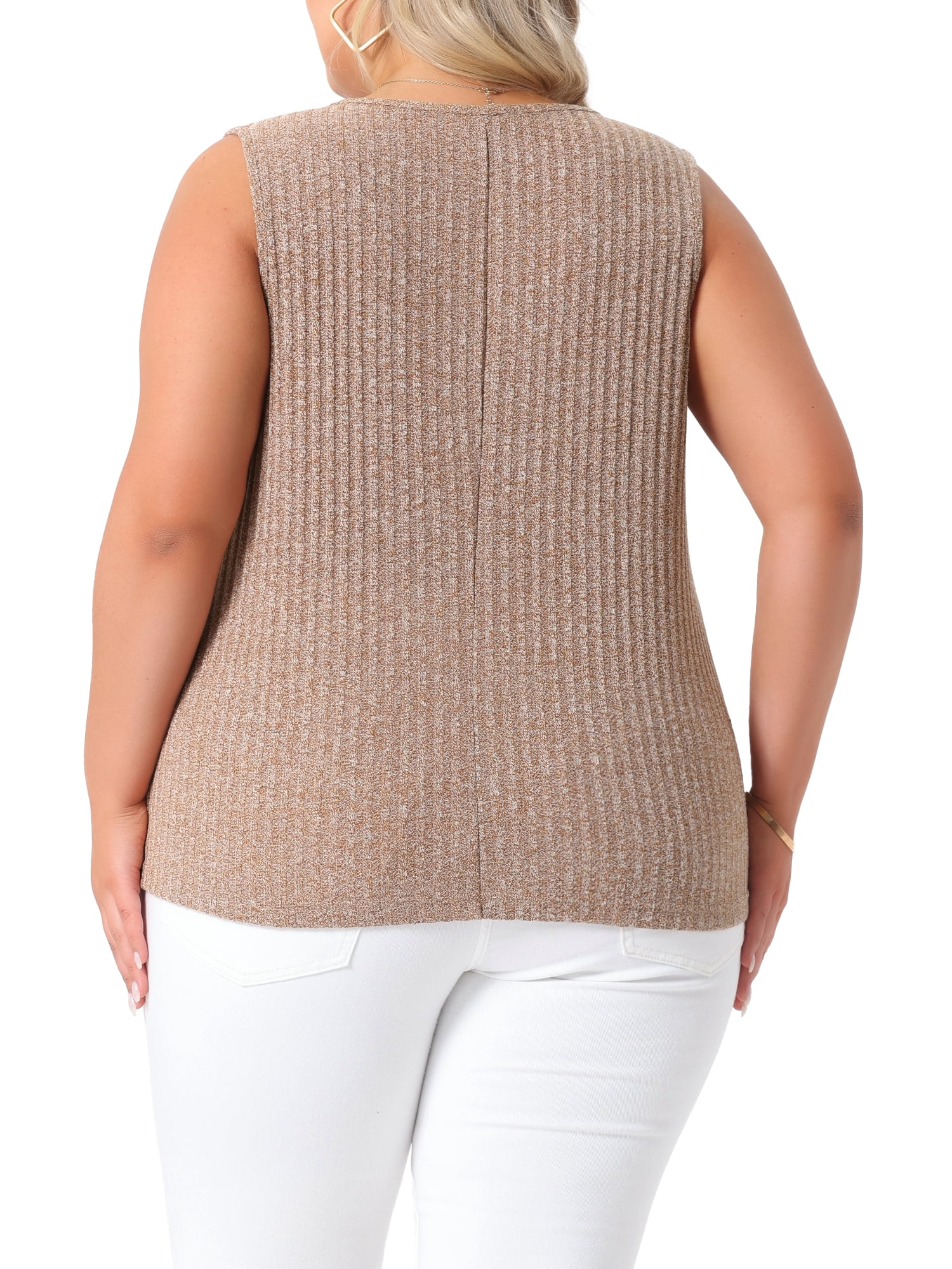 DARING DIVA Women's Plus Tank Tops Basic Soft Casual Outfits 1X Brown