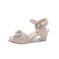 thumbnail image 5 of enyan Girls Summer Sandals Outdoor Beach Anti-Slip Rubber Soft Sole Newborn Toddler First Walker Shoes Girl Sandals,Beige,Size 3, 5 of 6